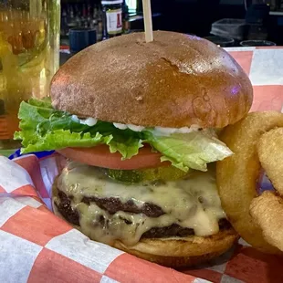 Built a single.  Stuck to the basics...but with ghost pepper cheese.  Excellent burger.