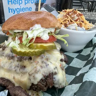The burger was great.  The potato salad?  Not so much.