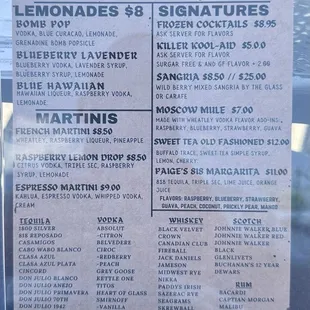 menu