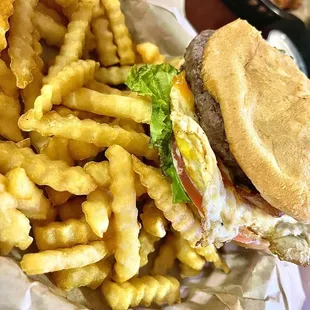 a sandwich and french fries