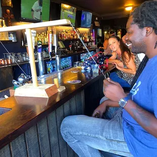 a man sitting at the bar