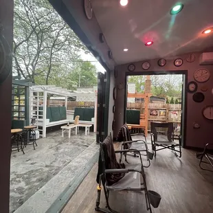 Indoor / outdoor seating.