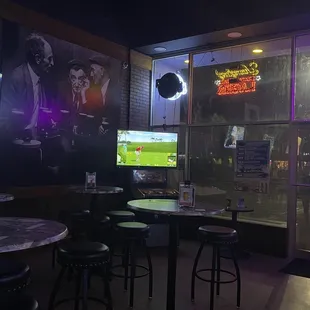 the interior of the pub