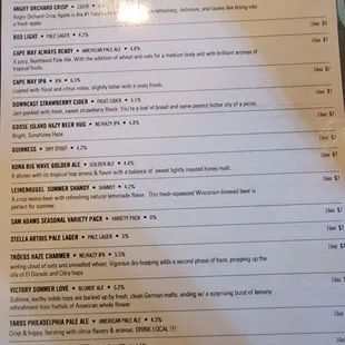 On Tap Menu