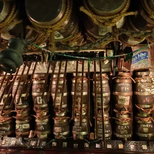 a display of antique items