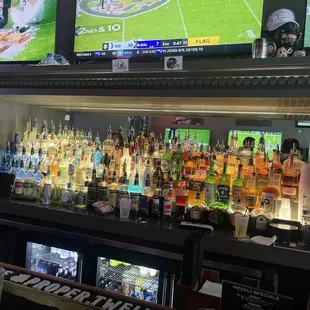 the bar and televisions