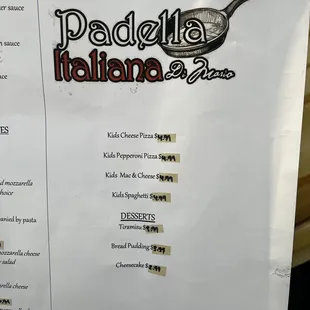 Menu as of 1/8/21