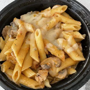 Chicken and mushroom penne