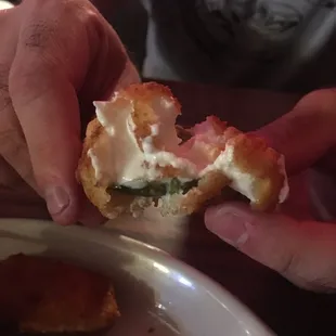 Cream cheese/jalapeño poppers $5 for 5 pieces