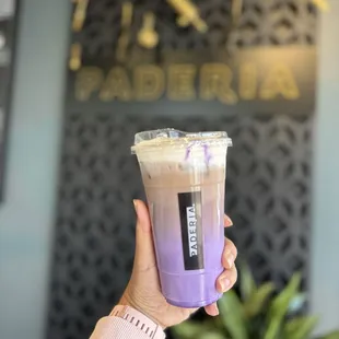 Ube coconut latte in large 10.18.24