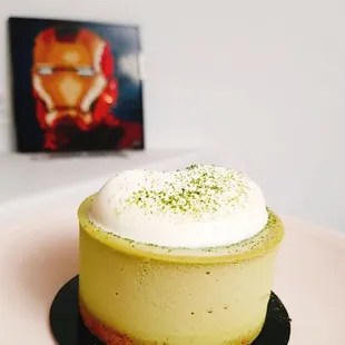 Matcha Cheesecake, so yummy! Iron Man approved!