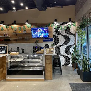 the inside of a restaurant