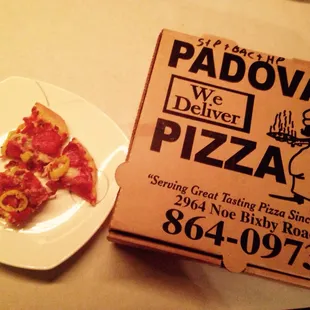 a slice of pizza on a plate