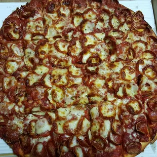Yummy large Pep with extra cheese and sauce