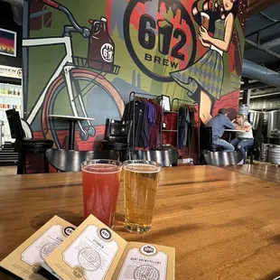 a pint of beer on a table