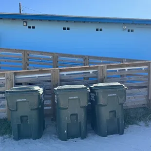 Trash cans near restrooms
