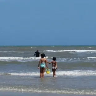 Kids enjoying the waves