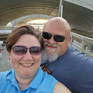 Going under one of the many bridges in the canals