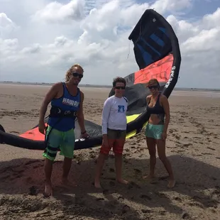 Graham (age 12) after riding with Jordan Vargas and Dani of Padre Island Kite