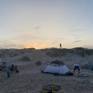 Sunset behind the dunes