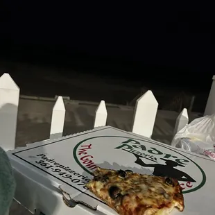 Pizza by the water at our hotel