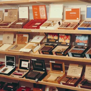 shelves of cigars and cigars