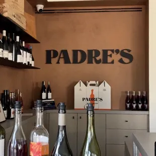 bottles of wine on a counter