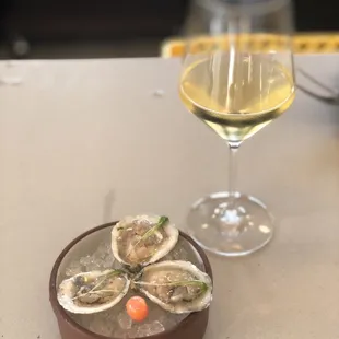 Raw oysters