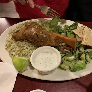 Lamb Shank Plate with Dill Rice