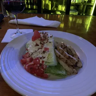 Traditional Wedge Salad with Grilled Chicken