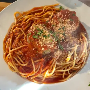 Spaghetti and meatballs