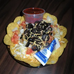a plate of nachos