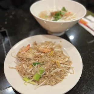 Pad Thai Noodles and Thai Noodle Soup