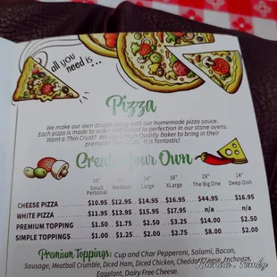Pizza selections