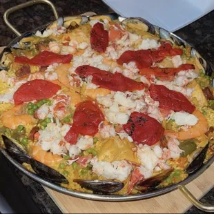 This is a real Paella made by a Spaniard (me) the right rice used!