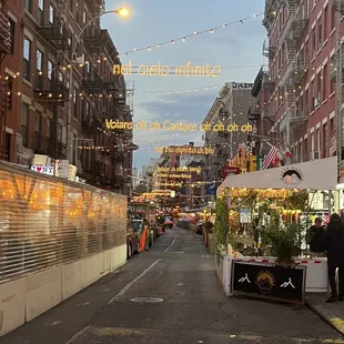 Little Italy view to the north on Mulberry