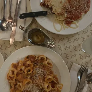 Sauteed Calamari Over Linguini