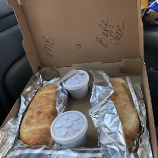 Two calzones