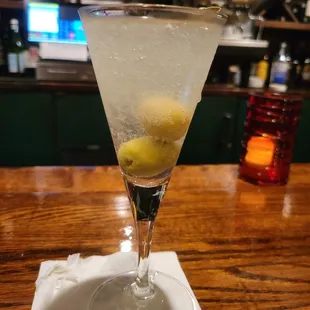Dirty martini at the bar