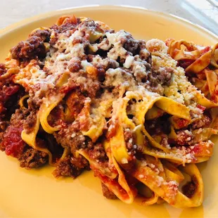 Fettuccini alla Bolognese.