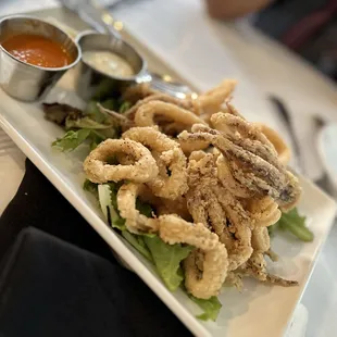 a plate of deep fried squid