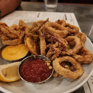 Calamari w/ spicy marinara + citrus sauce