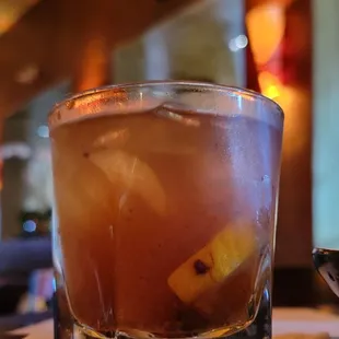a drink in a glass