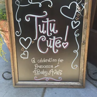 They wrote this cute welcome sign with words we were able to choose ourselves