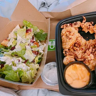 Caesar Salad and Calamari Fritti
