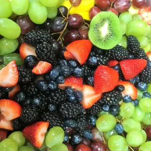 Colorful, mixed fresh fruits...