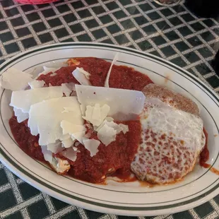 Italian trio. Chicken parm, lasagna, manicotti