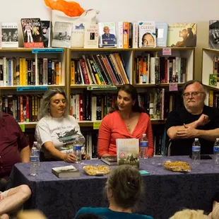 Local authors, Victor Milan, John Jos. Miller, Jane Lindskold, Lauren Teffeau, S.M. Stirling, and Emily Mah discussing their new anthology.