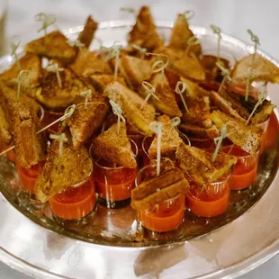 Grilled cheese with tomato soup shooters!
