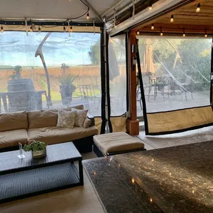 More outdoor seating available but we were inside the tent